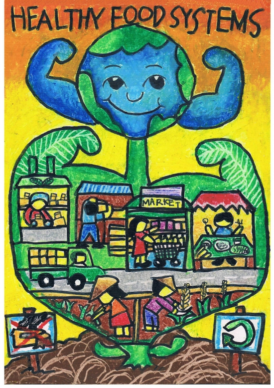 Maailma toidupäeva plakatikonkursi töö. Autor: Ange Sealtiel Muñoz, Filipiinid. 